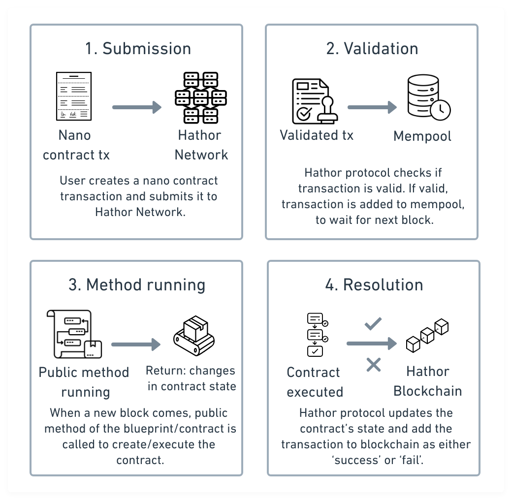 Workflow of a nano contract transaction